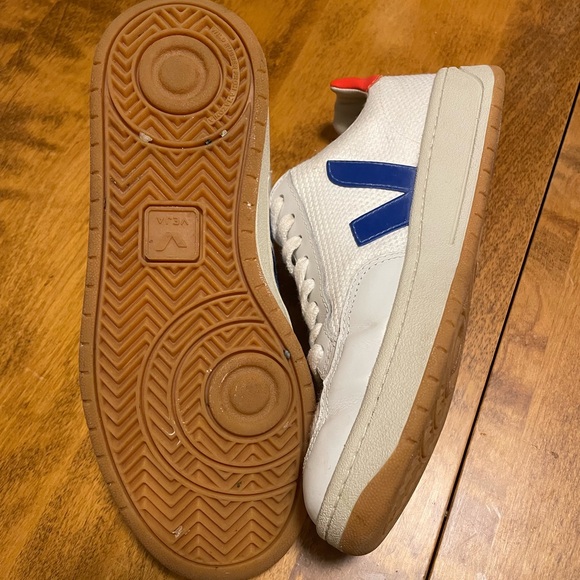 Veja Women’s V-12 White, Blue, and Orange Sneakers - Picture 9 of 9